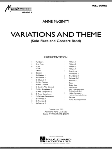 Variations And Theme (for Flute Solo And Band)