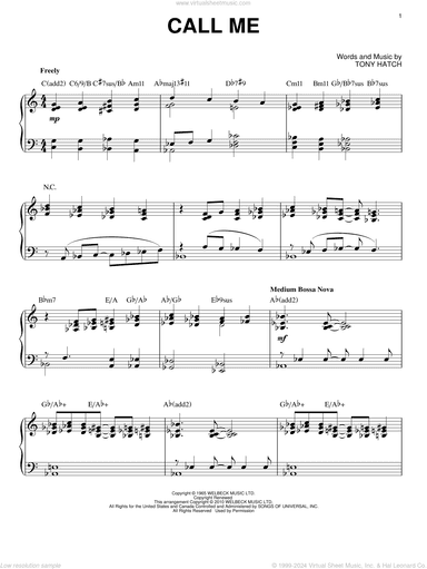 Call Me [Jazz version] (arr. Brent Edstrom)