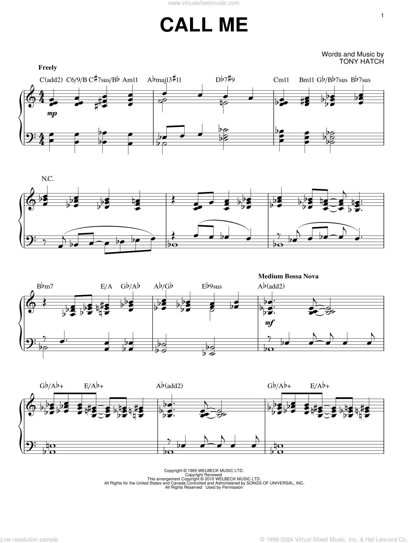 Call Me [Jazz version] (arr. Brent Edstrom)
