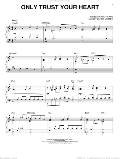 Only Trust Your Heart [Jazz version] (arr. Brent Edstrom)