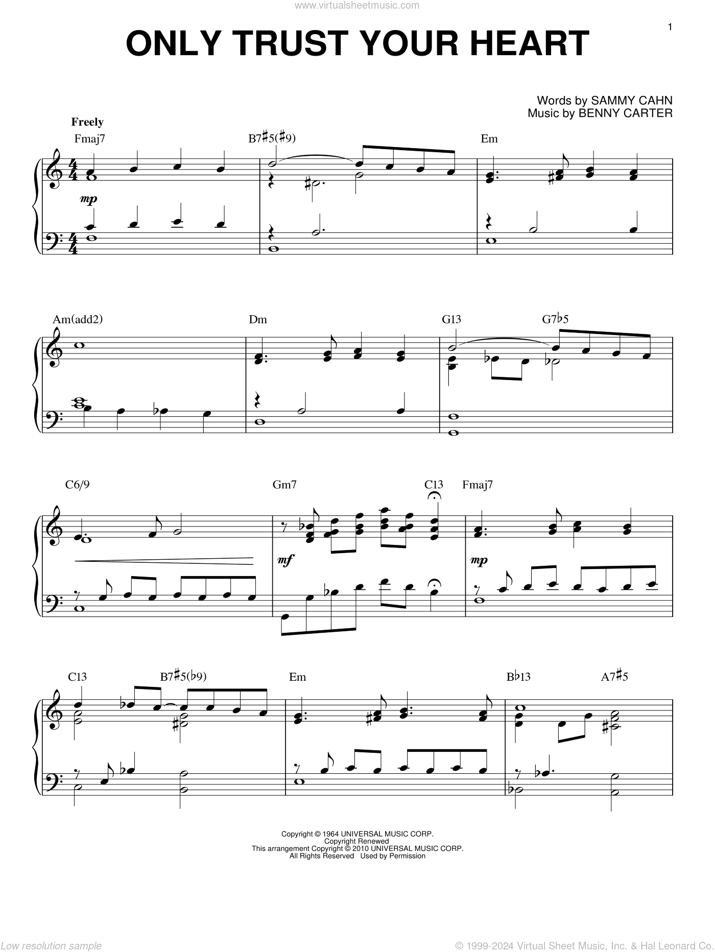 Only Trust Your Heart [Jazz version] (arr. Brent Edstrom)