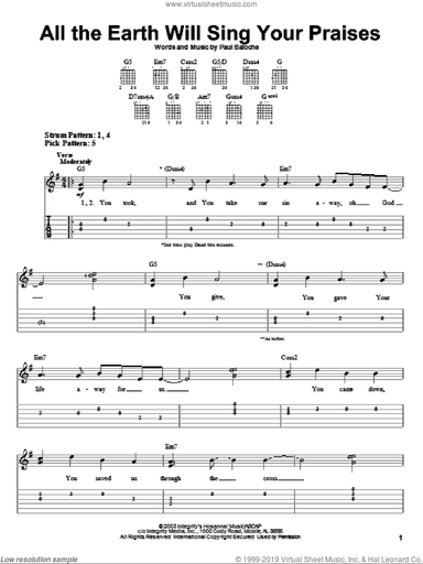 All The Earth Will Sing Your Praises