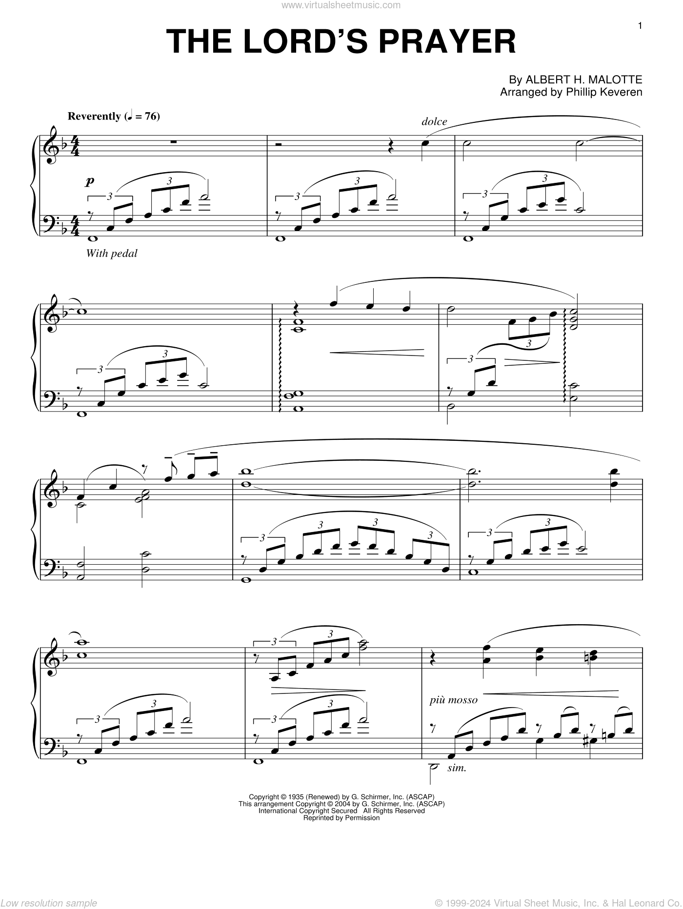 The Lord's Prayer (arr. Phillip Keveren)