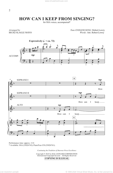 How Can I Keep From Singing?