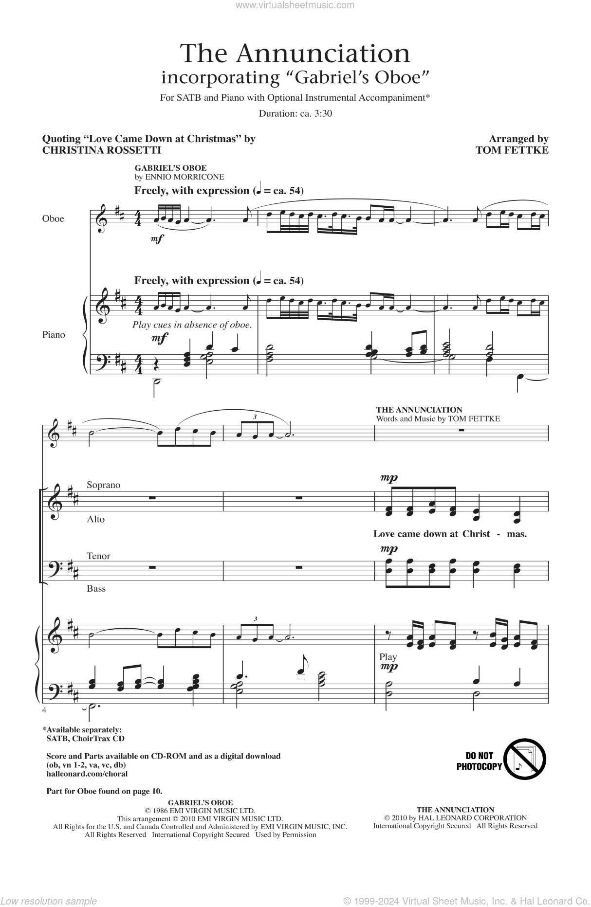 The Annunciation (incorporating Gabriel's Oboe)