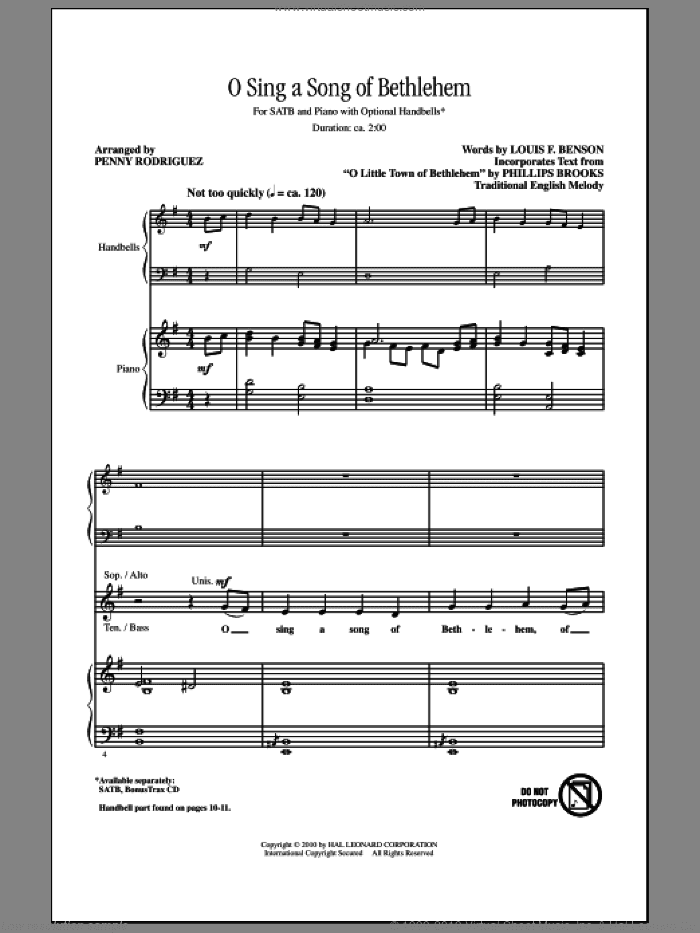 O Sing A Song Of Bethlehem