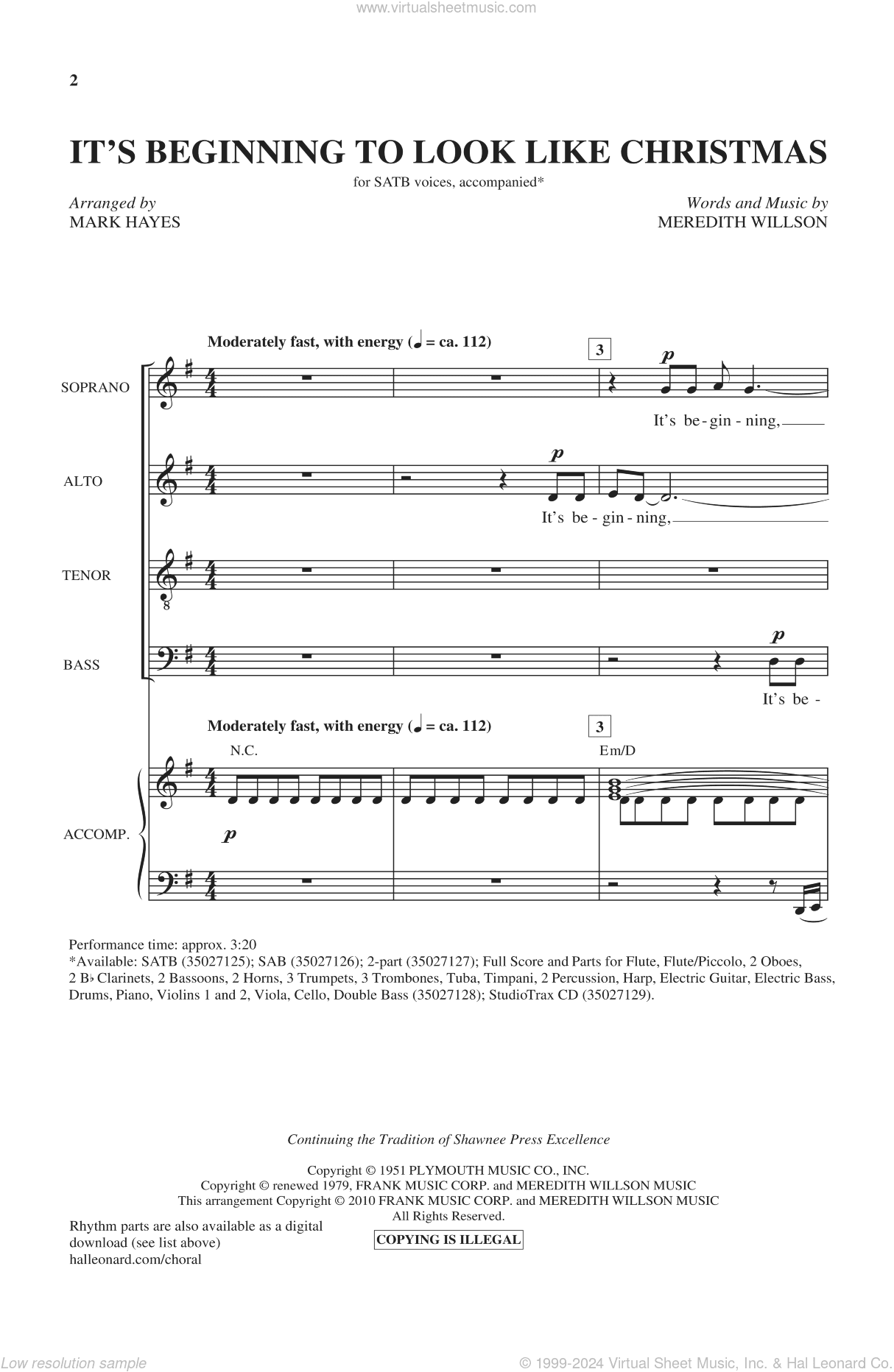 It's Beginning To Look Like Christmas (arr. Mark Hayes)