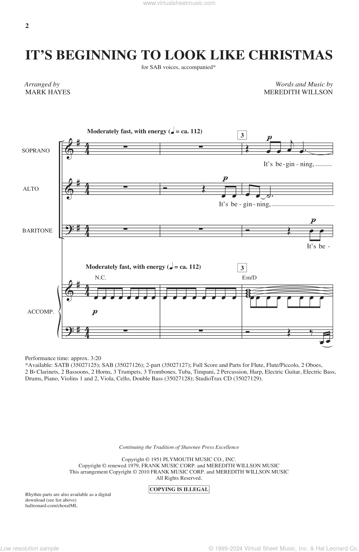 It's Beginning To Look Like Christmas (arr. Mark Hayes)