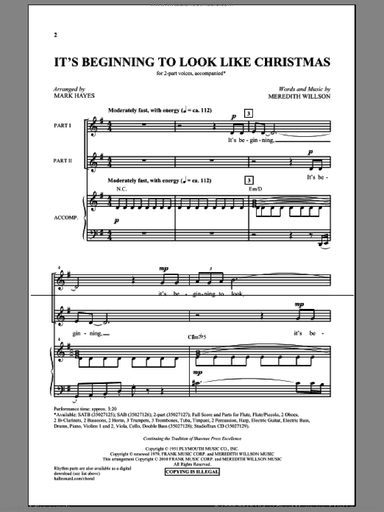 It's Beginning To Look Like Christmas (arr. Mark Hayes)