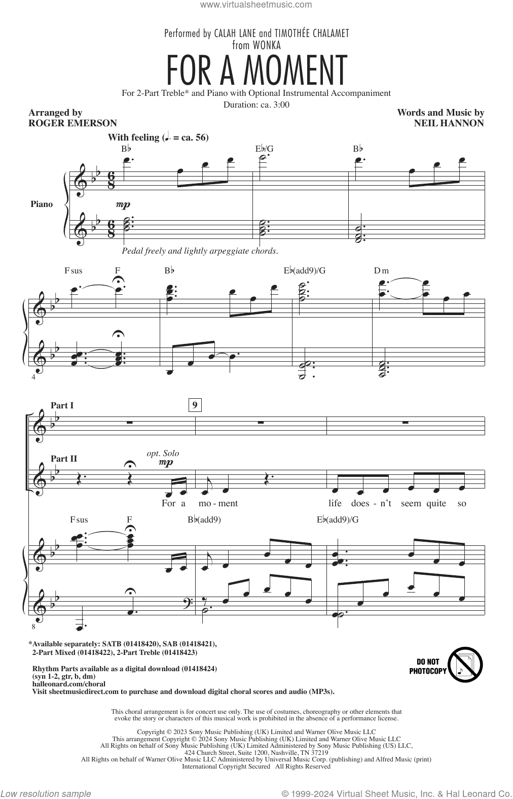 For A Moment (from Wonka) (arr. Roger Emerson)