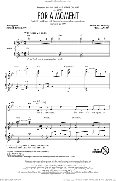 For A Moment (from Wonka) (arr. Roger Emerson)