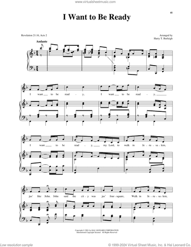 I Want To Be Ready (arr. Richard Walters) (High Voice)