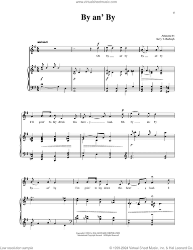 By And By (arr. Richard Walters) (High Voice)