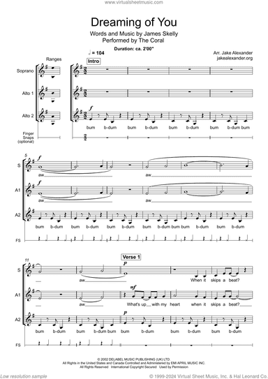 Dreaming Of You (arr. Jake Alexander)
