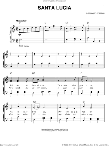 Santa Lucia, (easy)