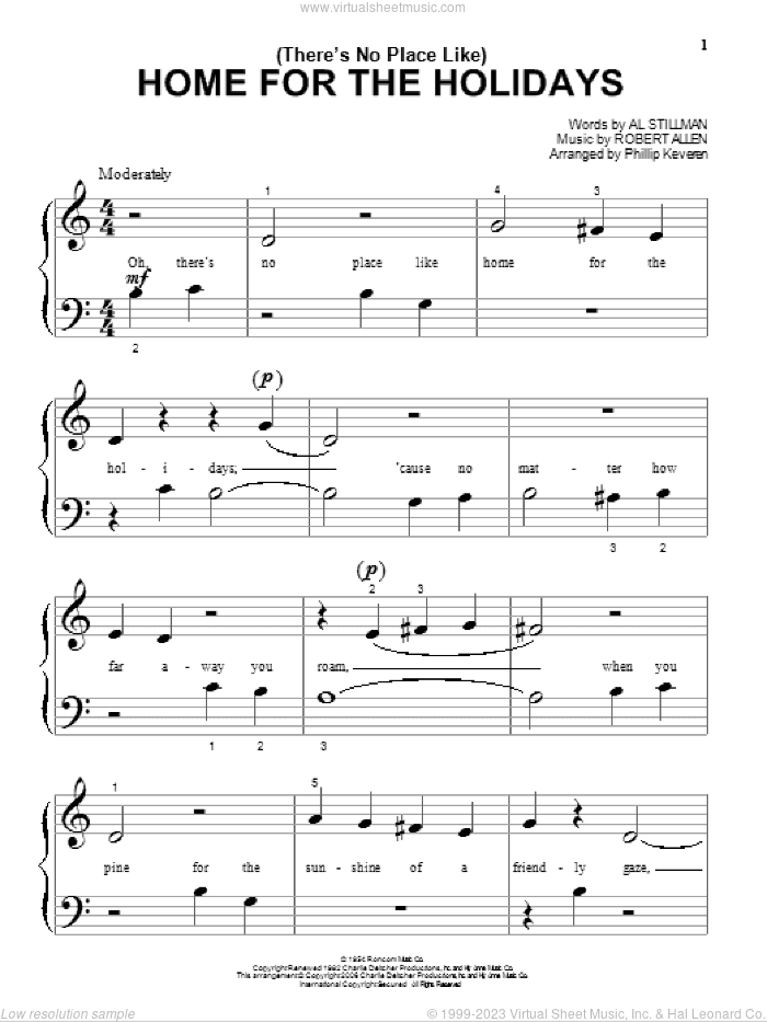 (There's No Place Like) Home For The Holidays (arr. Phillip Keveren)