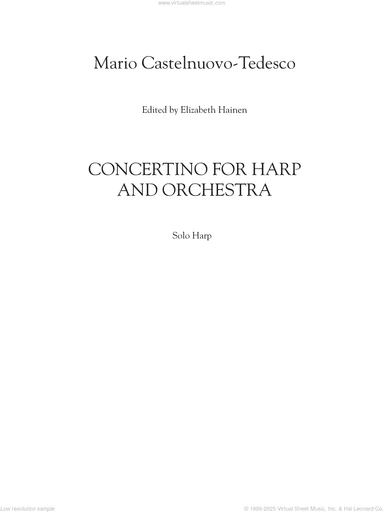 Concertino for Harp and Chamber Orchestra (Harp Part)