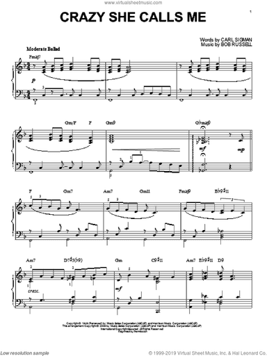 Crazy She Calls Me [Jazz version] (arr. Brent Edstrom)