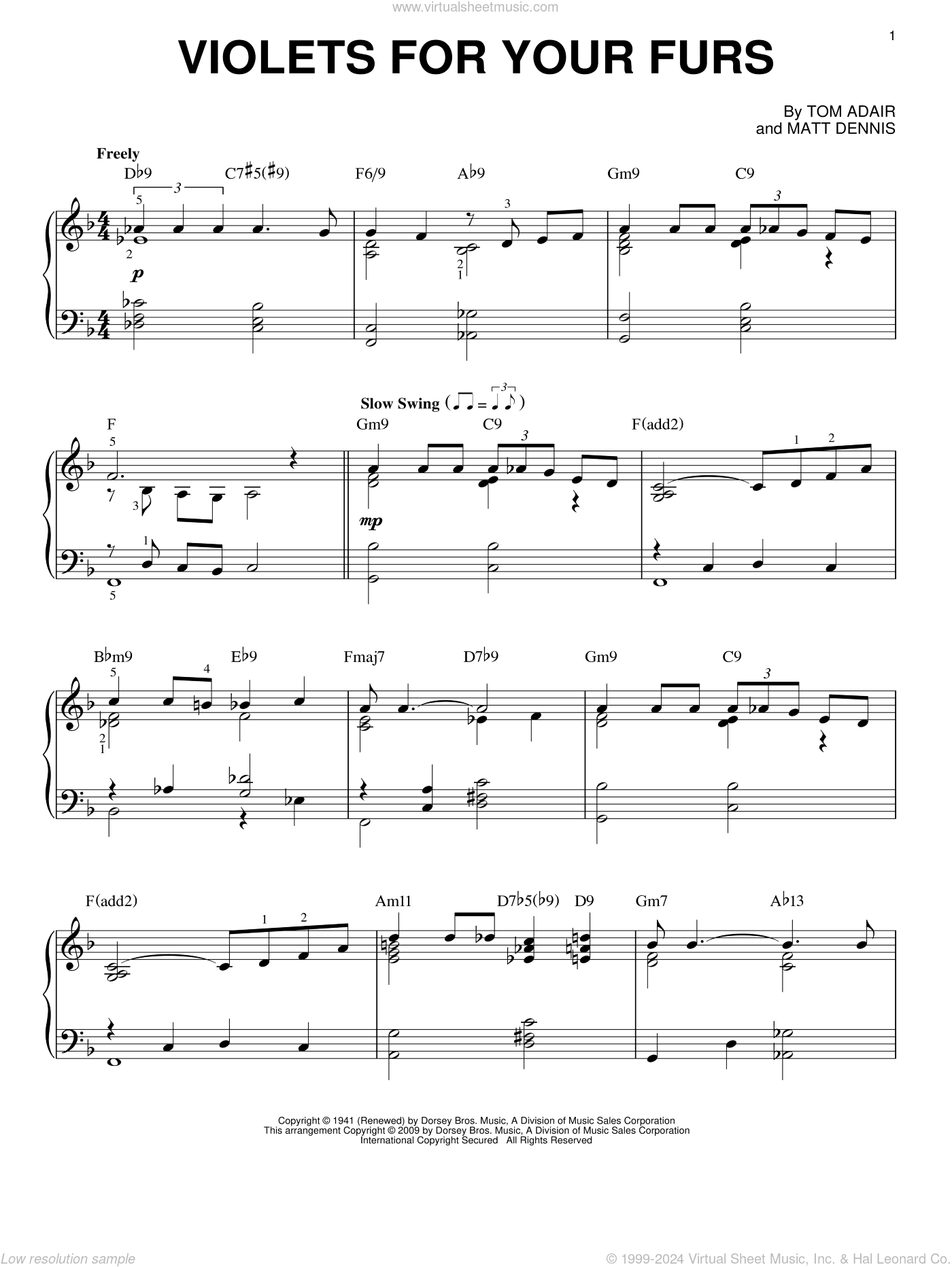 Violets For Your Furs [Jazz version] (arr. Brent Edstrom)