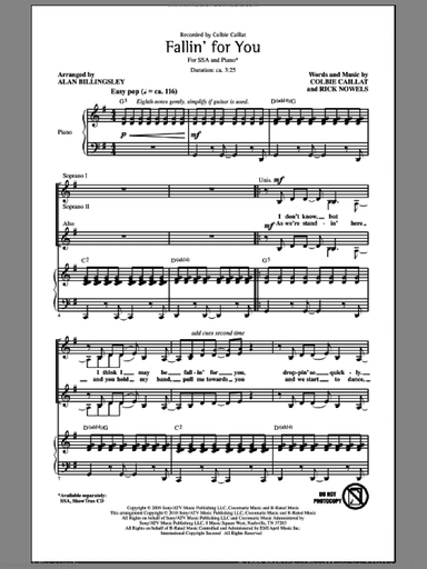 Fallin' For You (arr. Alan Billingsley)