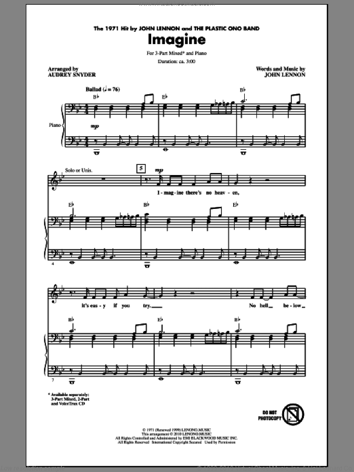 Imagine (arr. Audrey Snyder)