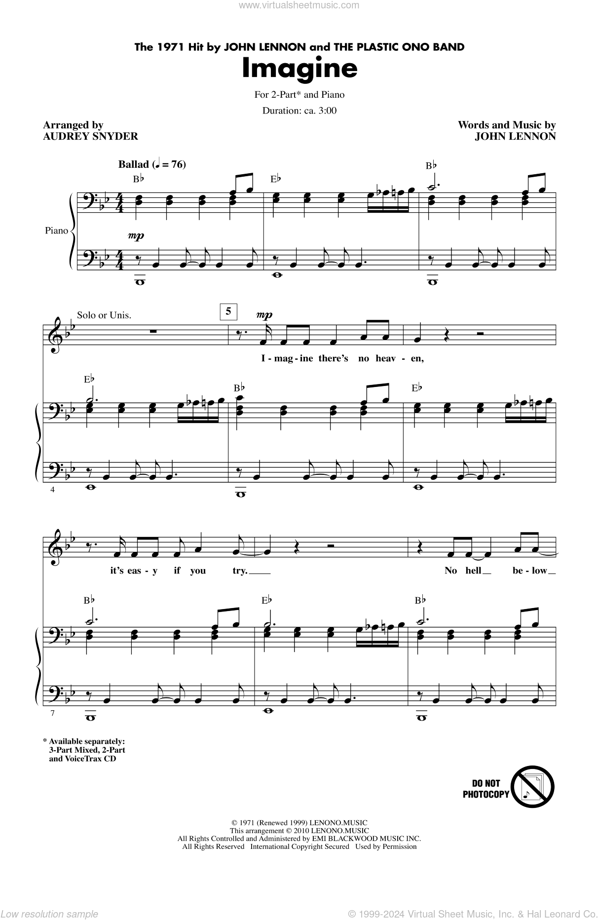 Imagine (arr. Audrey Snyder)