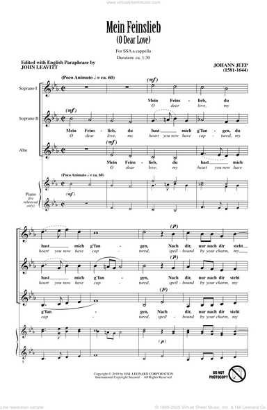 O Dear Love (Mein Feinslieb)