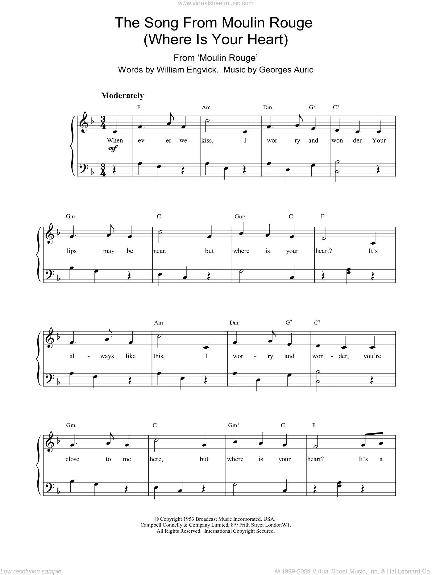 The Song From Moulin Rouge (Where Is Your Heart)