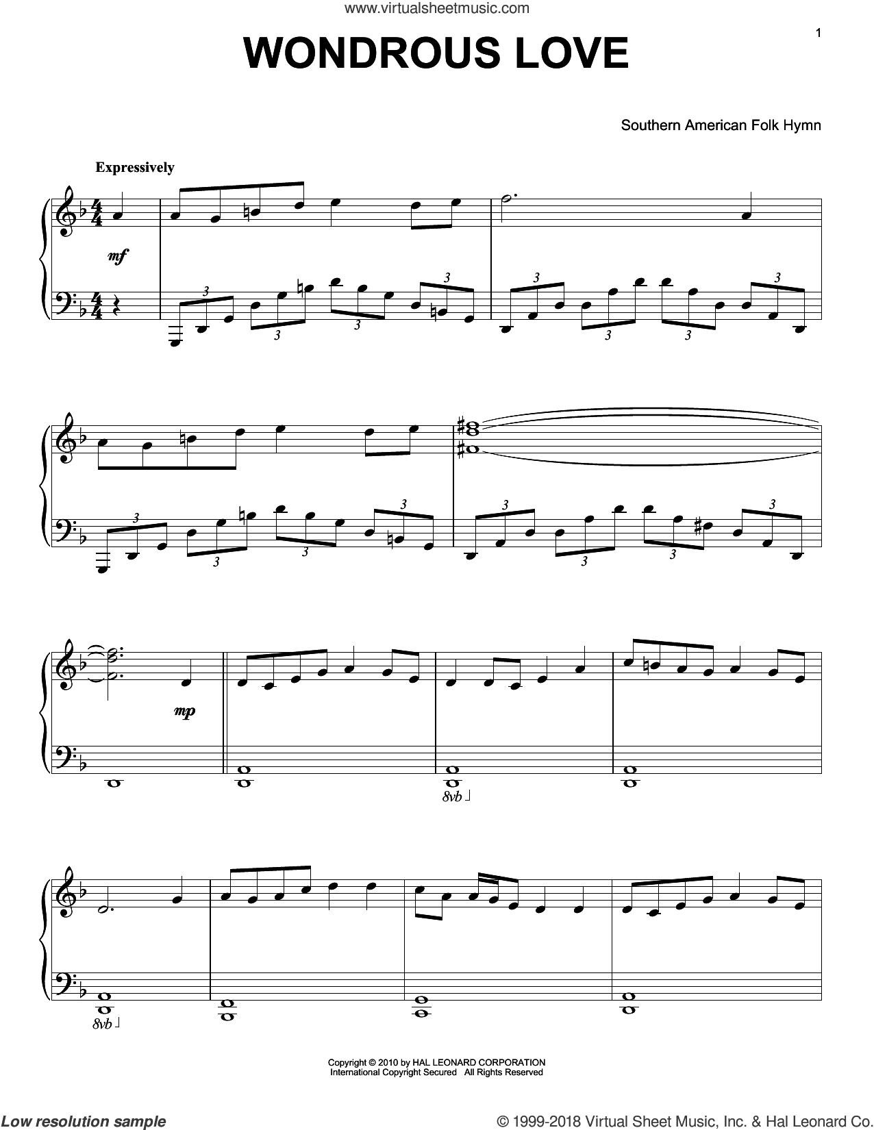 Wondrous Love, (intermediate)