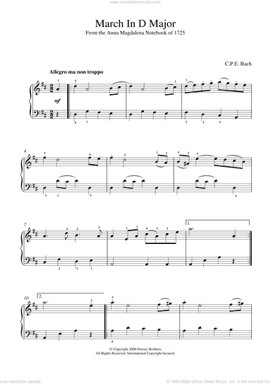 March In D Major, BWV App. 122