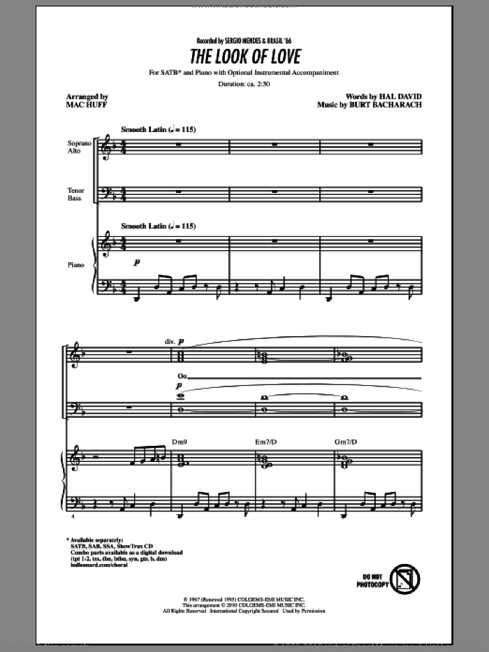 The Look Of Love (arr. Mac Huff)