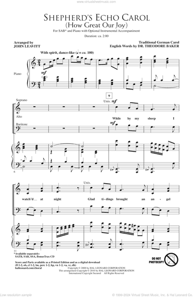 Shepherd's Echo Carol (How Great Our Joy) (arr. John Leavitt)
