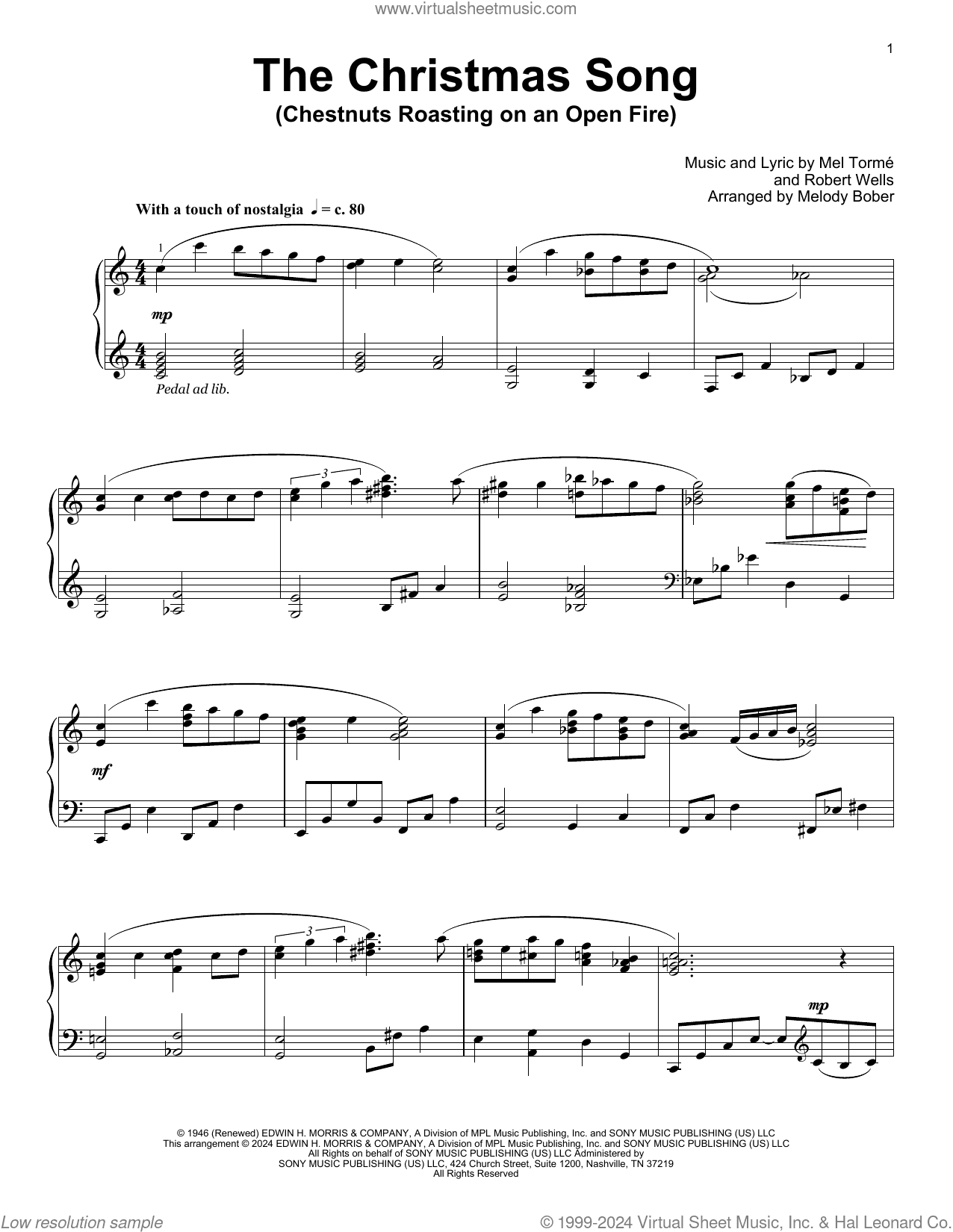 The Christmas Song (Chestnuts Roasting On An Open Fire) (arr. Melody Bober)