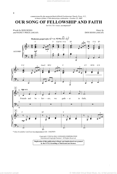 Our Song Of Fellowship And Faith