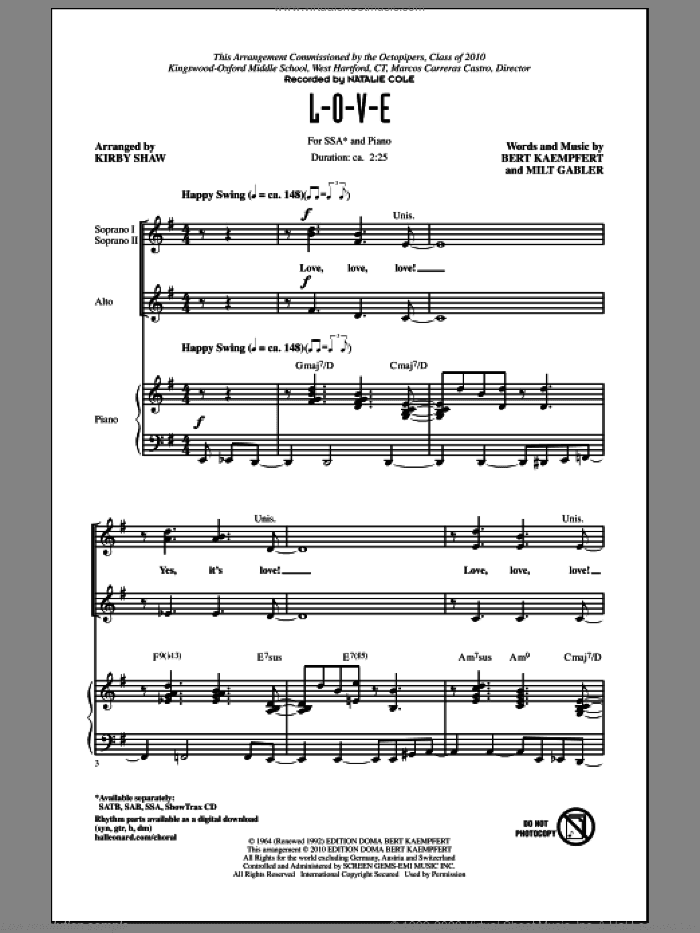 L-O-V-E (arr. Kirby Shaw)