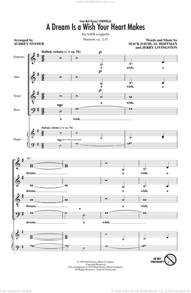 A Dream Is A Wish Your Heart Makes (from Cinderella) (arr. Audrey Snyder)