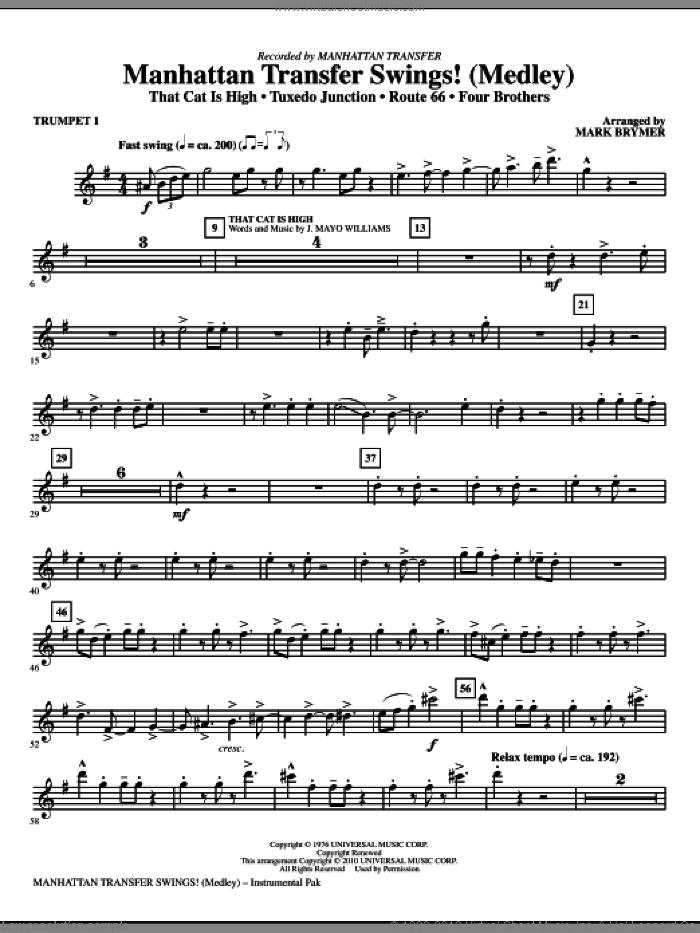 Manhattan Transfer Swings! (Medley) (complete set of parts)