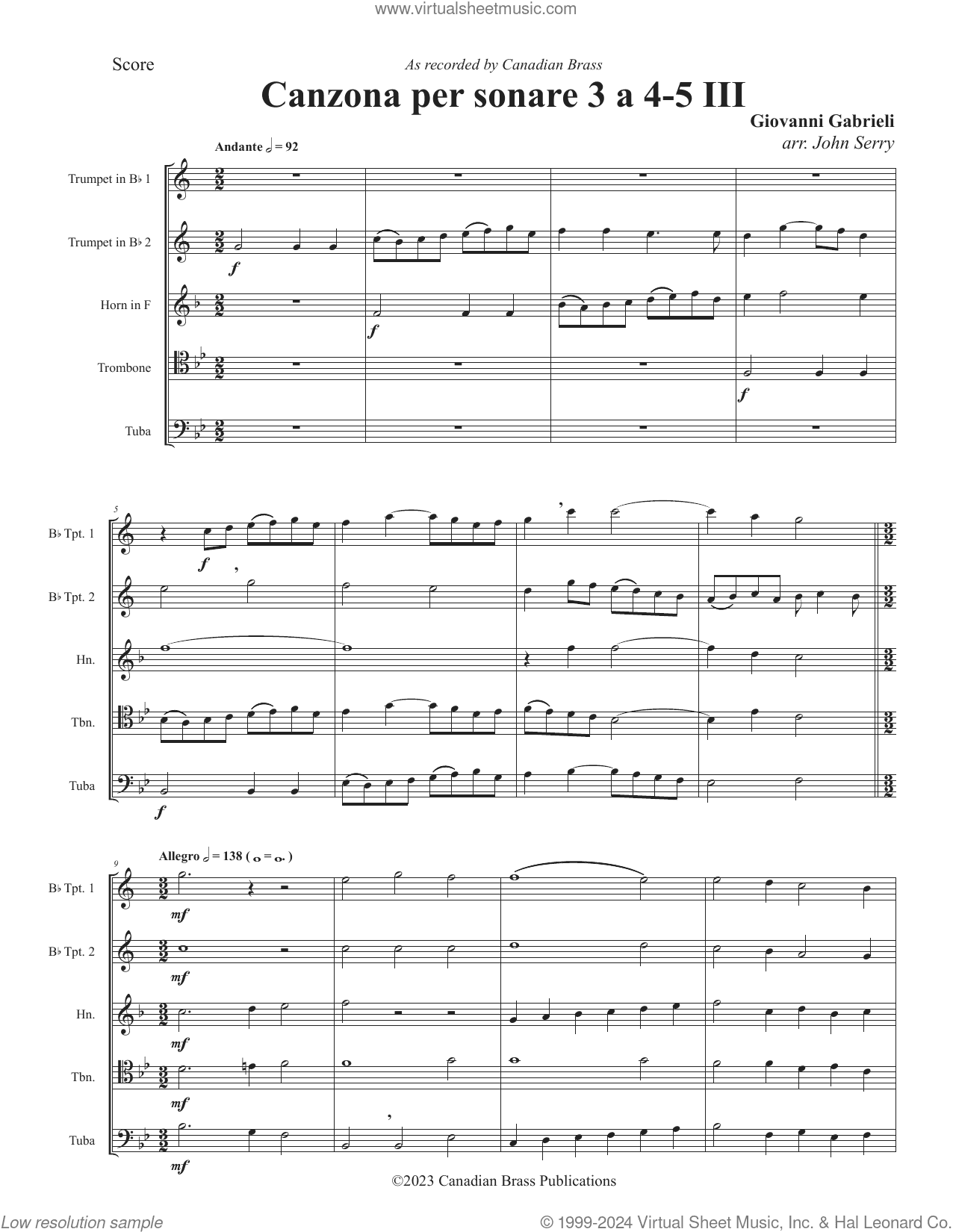 Canzon per Sonar A 4-5, III