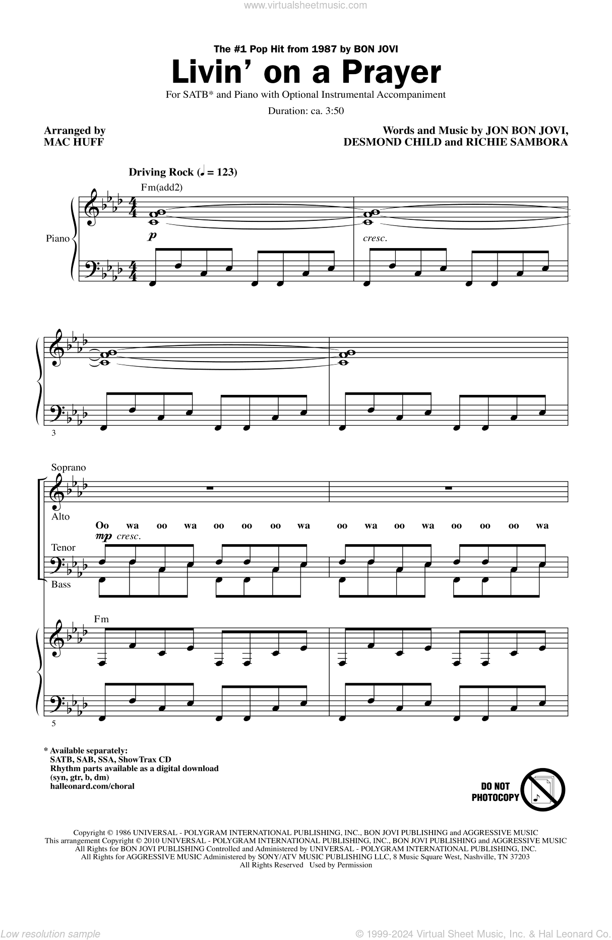 Livin' On A Prayer (arr. Mac Huff)