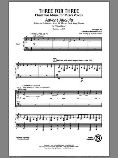 Three For Three - Three Songs For Three Parts - Volume 2