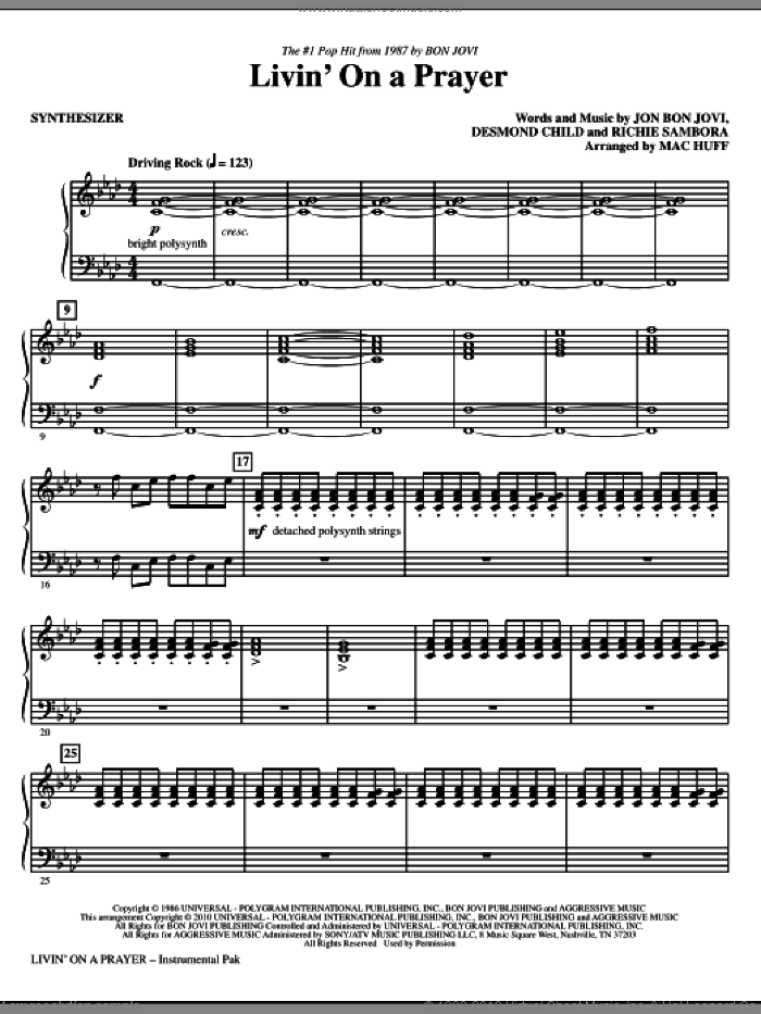 Livin' On A Prayer (arr. Mac Huff) (complete set of parts)
