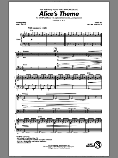 Alice's Theme (from Alice In Wonderland) (arr. Mac Huff)