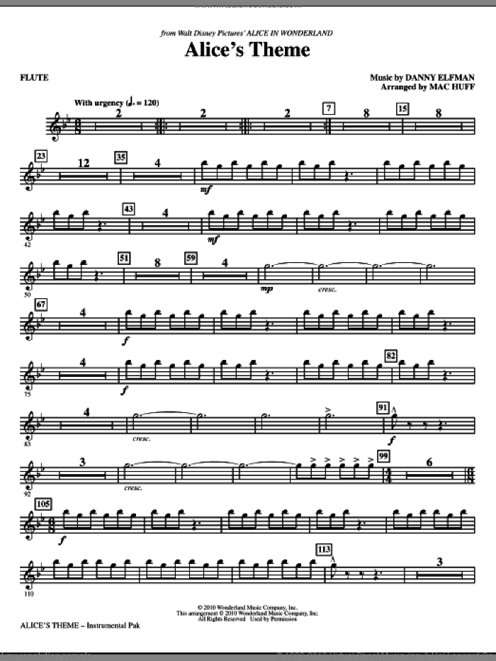 Alice's Theme (from Alice In Wonderland) (arr. Mac Huff)