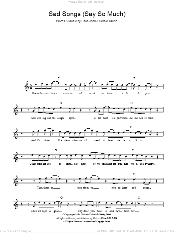 Sad Songs (Say So Much)