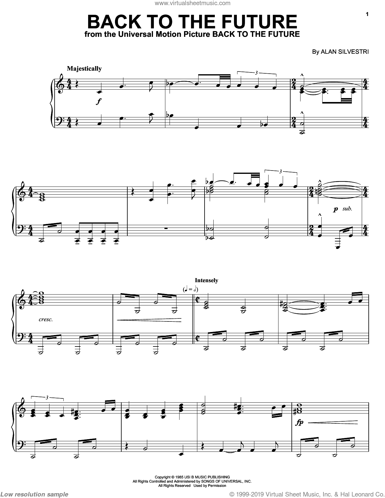 Back To The Future (Theme), (intermediate)