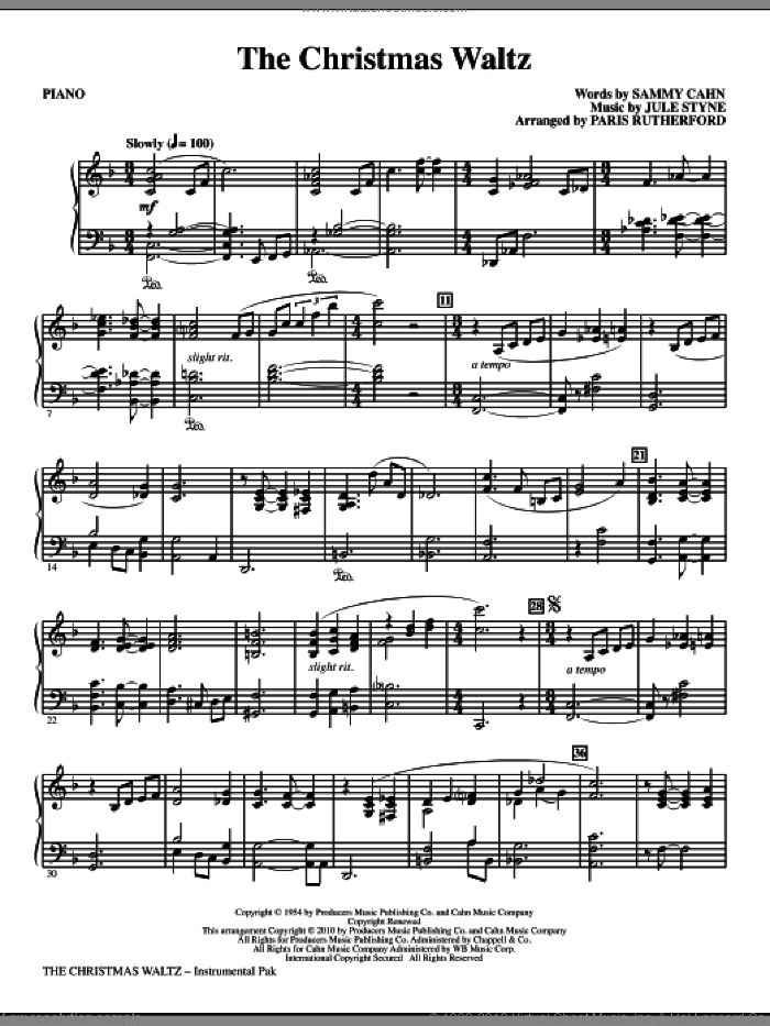 The Christmas Waltz (complete set of parts)
