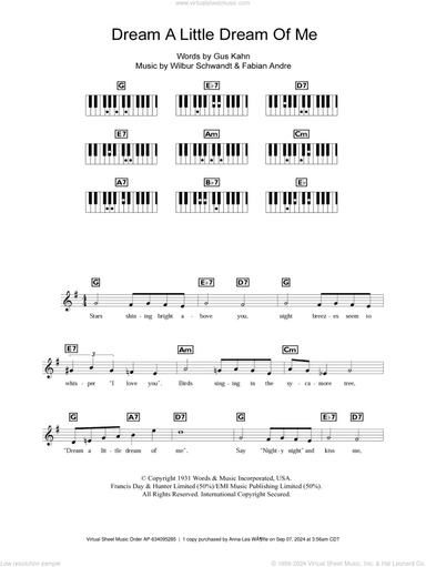 Dream A Little Dream Of Me, (intermediate)