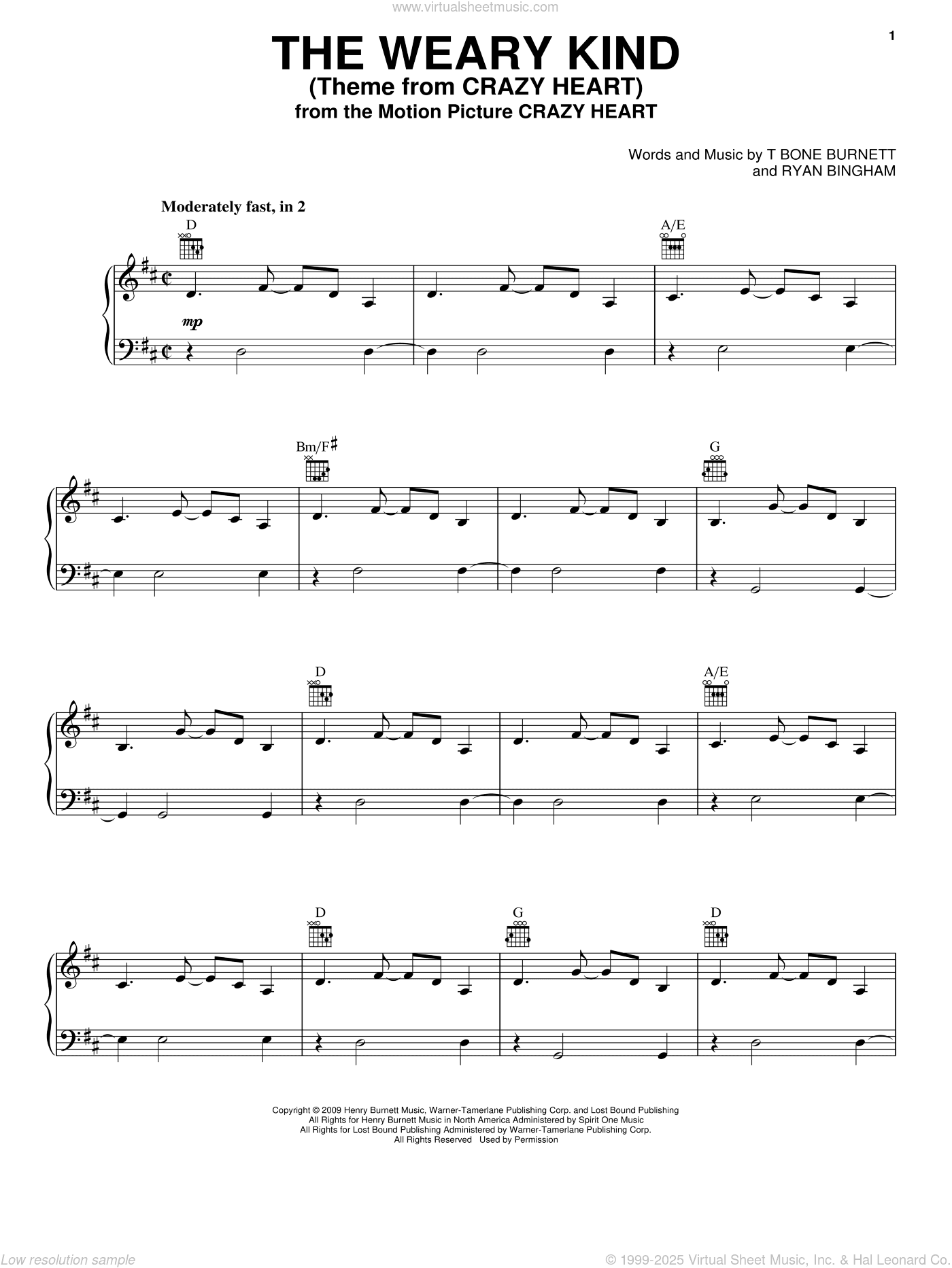 The Weary Kind (Theme From Crazy Heart)