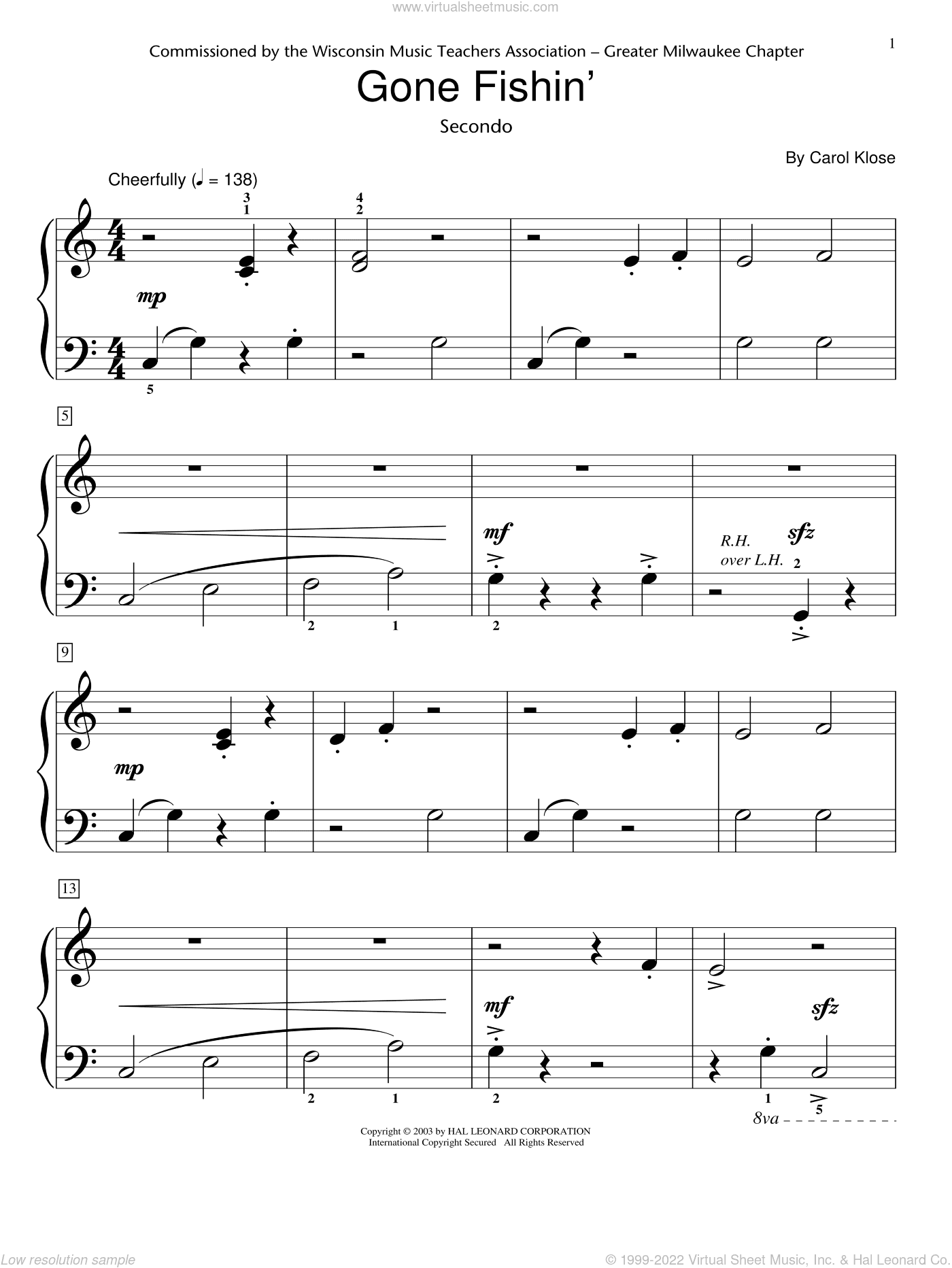 Gone Fishin' (Piano Duet)