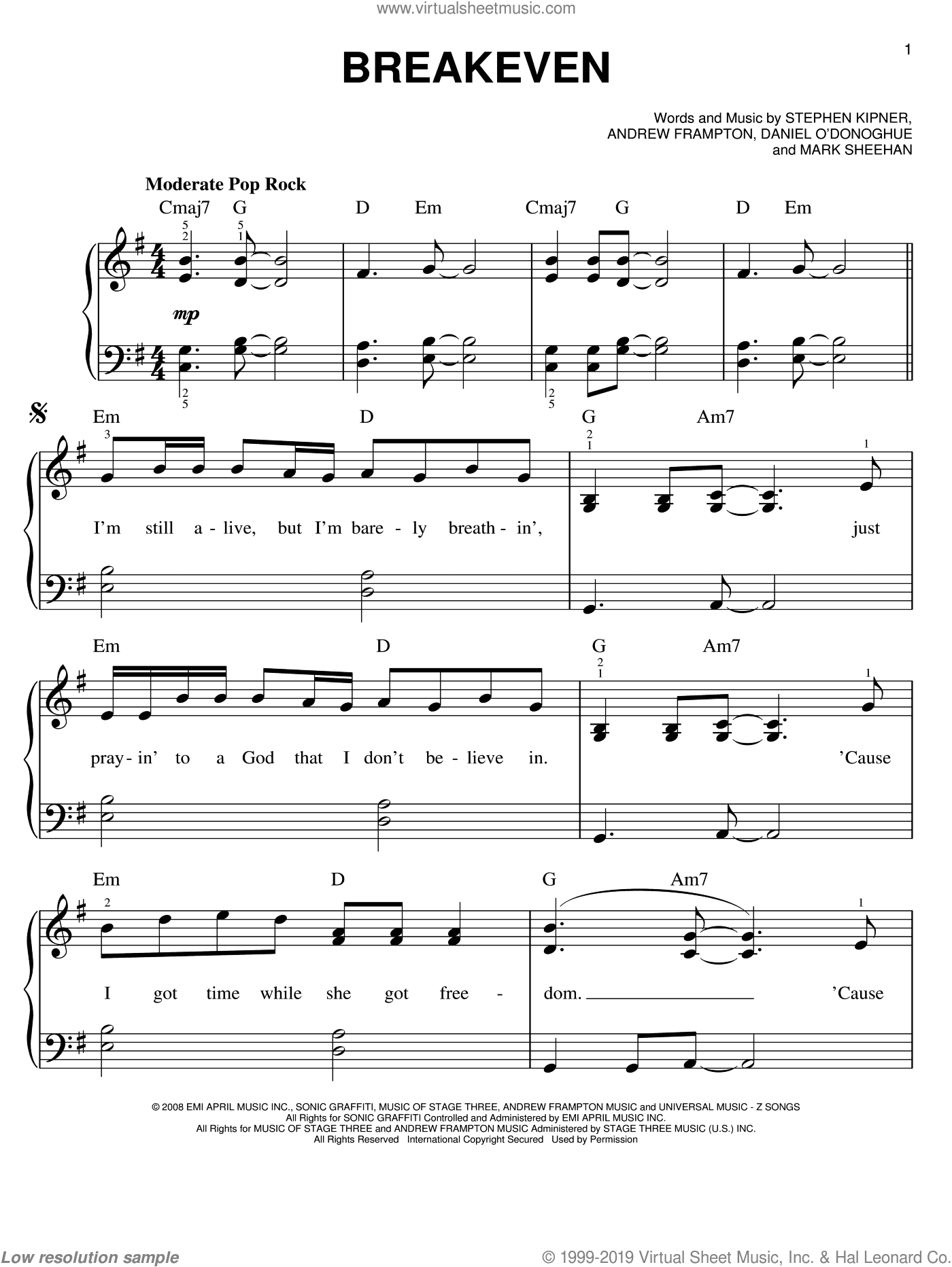Breakeven, (easy)
